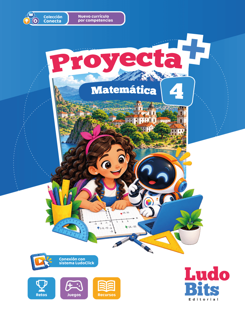 Portada de Proyecta+ Matemática de 4.º EGB