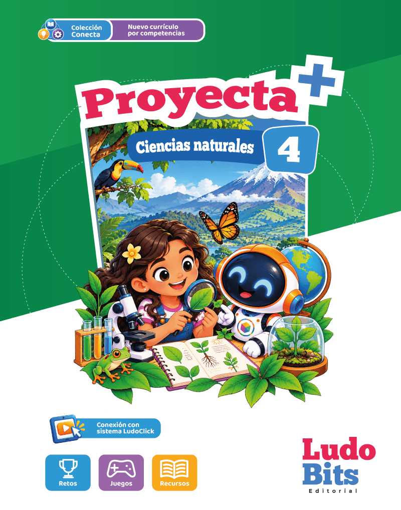 Portada de Proyecta+ Ciencias Naturales de 4.º EGB