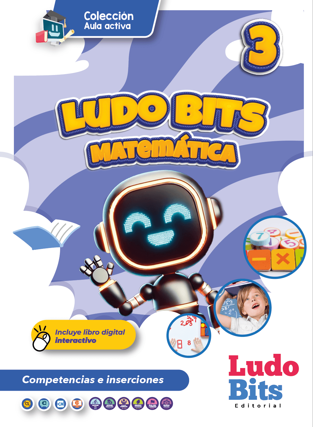 Portada de Matemática, colección Aula Activa, 3.º EGB