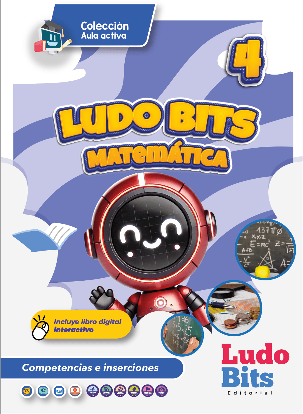 Portada de Matemática, colección Aula Activa, 4.º EGB