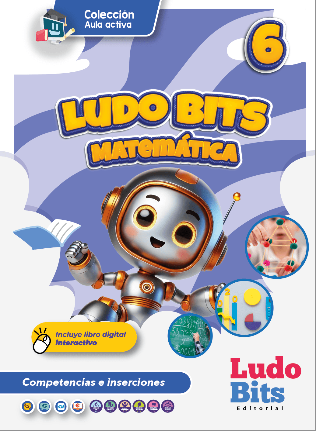 Portada de Matemática, colección Aula Activa, 6.º EGB